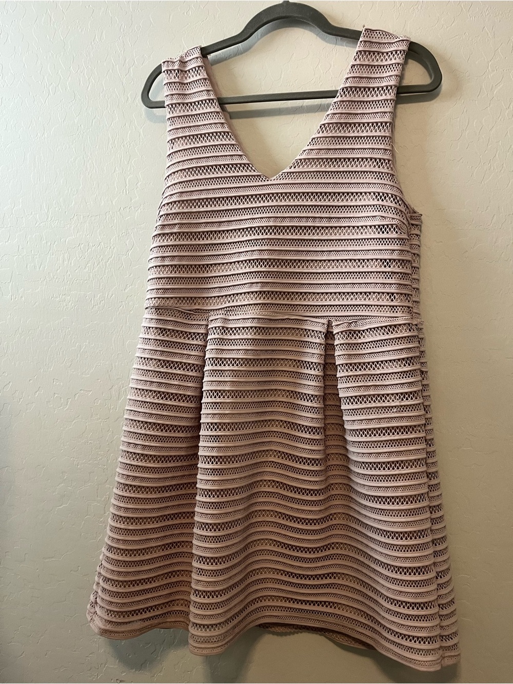 Rue21 Mauve Striped Lace-Texture Fit & Flare Dress